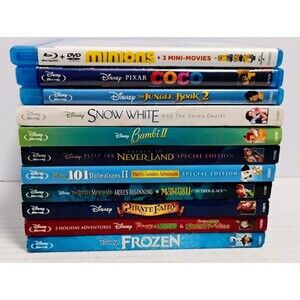 DISNEY 10 CT BLU-RAY + DVD ANIMATION LOT FROZEN SNOW WHITE + BONUS PLEASE READ!!